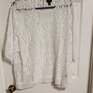 Worthington White Lace Blouse